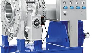 Druckdrehfilter vom Typ RPF P01 als Labor- und Pilotfilter für Versuchsreihen und zur Kleinmengenproduktion mit einer aktiven Filterfläche von 0,17 m² (Schmid und Keck/BHS-Sonthofen)
