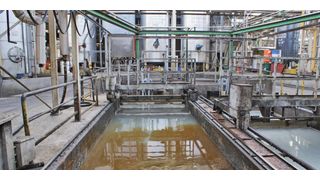 View of an oil and fat separator. The influent water is warm and contains a high load of mainly oils and fats. (Picture: LAR)