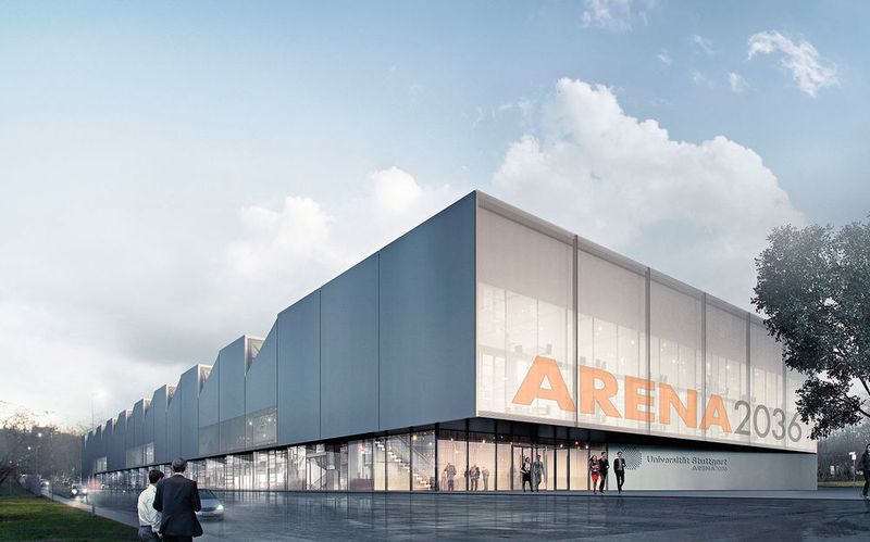 Hier wird Leichtbauzukunft gemacht: Gebäude der Arena 2036 auf dem Campus in Stuttgart. (Bild: Arena 2036)