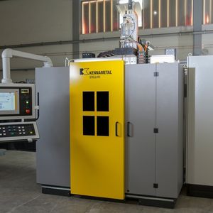 In der Schweißmaschine bei Kennametal kommt eine komplette Automatisierungslösung von Pilz. So ist nicht nur die Sicherheit der Maschine, sondern auch die geforderte Reproduzierbarkeit gegeben.