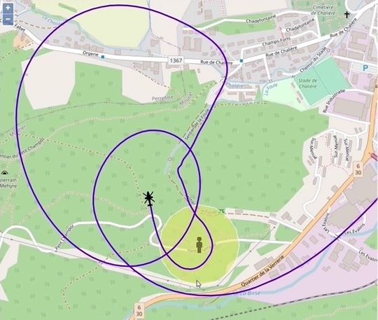 Ein Lifeseeker-Geolokalisierungsereignis(Bild:  CENTUM)