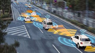 Drahtlose Kommunikation: Fahrzeuge kommunizieren untereinander und mit ihrer Umgebung. (Bild: ©metamorworks - stock.adobe.com)