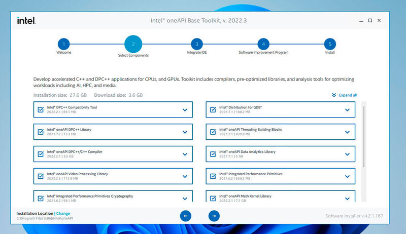 Intel oneAPI besteht aus verschiedenen Komponenten, die sich auch getrennt voneinander einsetzen lassen. 
