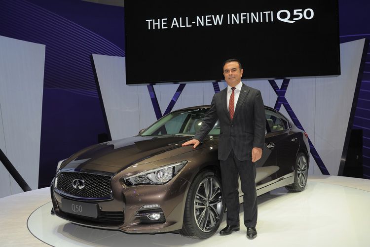 Carlos Ghosn, Chef der Renault-Nissan-Allianz, setzt große Hoffnungen darauf, mit dem Q50 die Marke Infiniti deutlich voranzubringen. (Foto: Infiniti)