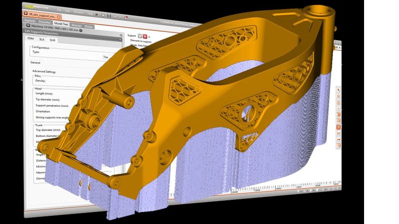 Mit der Software 4D_Additive können komplexe Gitterstrukturen sowie spezielle SLM Supports erzeugt werden.(Bild:  CoreTechnologie)