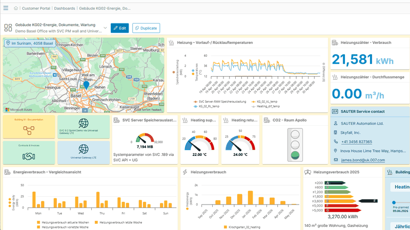 Das Sauter-Customer-Portal ist eine zentrale Informationsplattform für Gebäude, Dokumente und Services. (Bild:  Sauter)