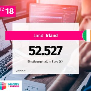 Auch in Irland sind die Einstiegsgehälter für Softwareentwickler recht niedrig.(Bild:  Industry of Things)