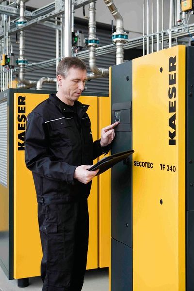 Bild 1: Moderne Trocknungsverfahren, wie die des Secotec TF mit Latentspeichersystem, sparen massiv Energiekosten und Platz. (Bild: Kaeser)