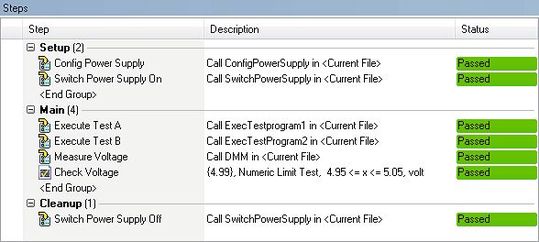 Bild 2: Die Testschritte in einem Sequencer.(Bild:  Göpel electronic)