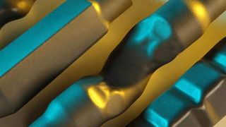 Am IWU entwickelte warmumgeformte Bauteile (von links: pressgehärtetes Wellenrohr, Modellgemeometrie, Abgasbauteil sowie Crashbox) (Bild: Fraunhofer IWU)