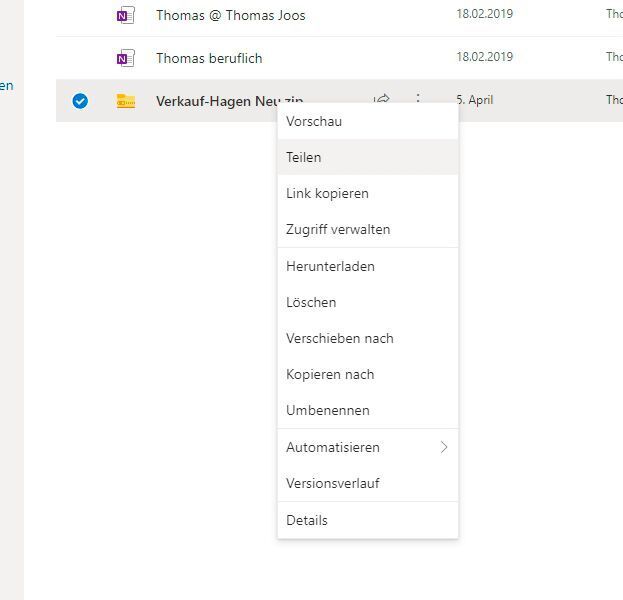 Verzeichnisse und Dateien mit Microsoft OneDrive for Business teilen. (Joos/Microsoft)