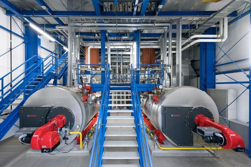 Die Bosch-Dampfkesselanlage in Betrieb bei Bionorica (Bosch)