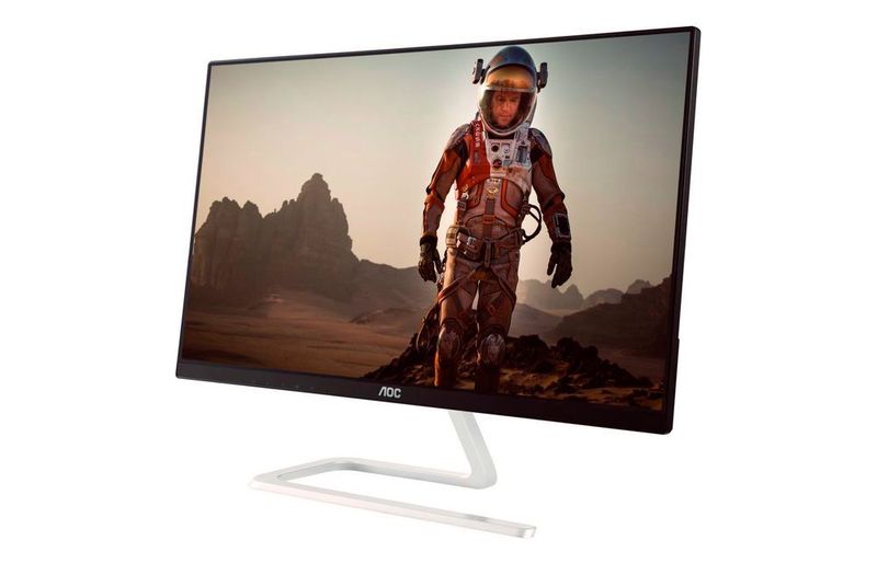 Der 23,8-Zöller I2481FXH hebt sich durch sein Design mit einem asymmetrischen Metalll-Standfuß vom Monitor-Mainstream ab. AOC nutzt ein IPS-Panel für den 200-Euro-Monitor. (Bild: AOC)
