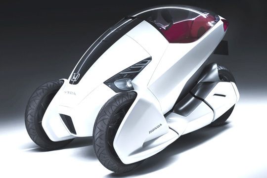 Blick in die Zukunft: Mit dem futuristisch gestylten Elektro-Dreirad 3R-C zeigt Honda, wie sich Menschen künftig im Stadtverkehr bewegen könnten. (Archiv: Vogel Business Media)