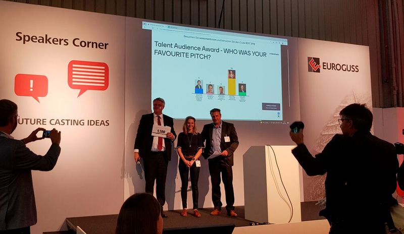 Den Euroguss Talent Award gewann in diesem Jahr Julia Dölling von der Dualen Hochschule Baden-Württemberg Stuttgart. Der Preis zeichnet Absolventen und herausragende Abschlussarbeiten aus dem Bereich Druckguss aus.  (Bild: D.Quitter/VCG)