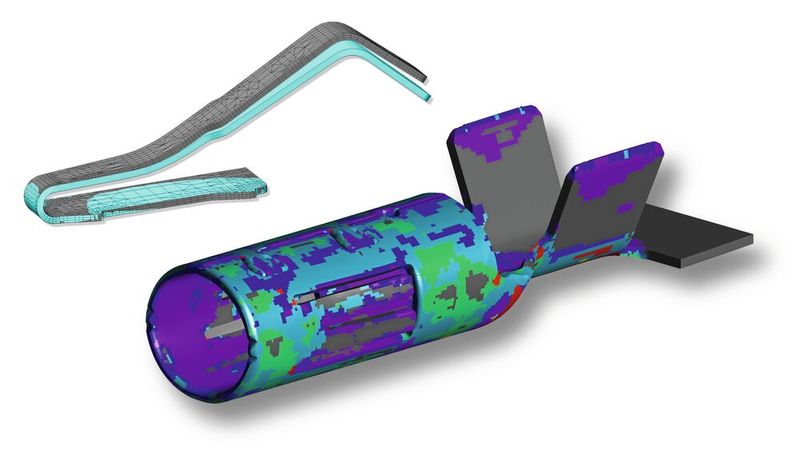 Die Simulationssoftware von Stampack ermittelt genaue Abwicklungslängen, erkennt potenzielle Kantenrisse frühzeitig, visualisiert und kompensiert das Rückfederungsverhalten. (Bild: Hirschmann)