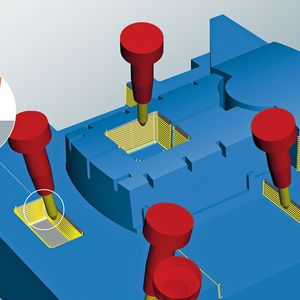 Hocheffiziente Schlicht-Strategie: «5-Achs-tangentiales Ebenen­schlichten» im Werkzeug- und Formenbau.