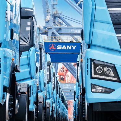 Chinesische Hersteller wie Sany drängen mit elektrisch angetriebenen Lkw auf Märkte außerhalb Chinas. (Bild: Sany Truck)