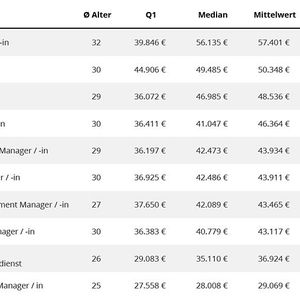 Die einzelnen Berufe und Gehälter in Start-up-Unternehmen.(Bild:  Gehalt.de)