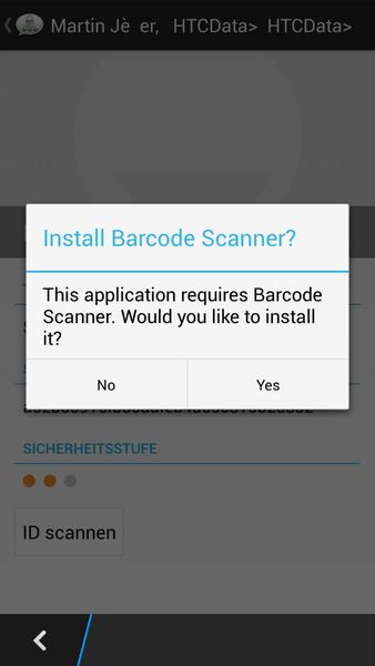 Threema bringt auf Android keinen eigenen Scanner mit sondern nutzt die Scan-Funktionen anderer Apps. (Bild: VBM)