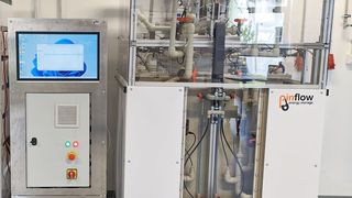 Der Hyflow-Demonstrator im Technologiezentrum Energie (TZE) der Hochschule Landshut (Bild: TZE, Hochschule Landshut)