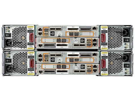 Das 4-node-Basismodell von HP StoreServ 7450 von hinten betrachtet. (HP)