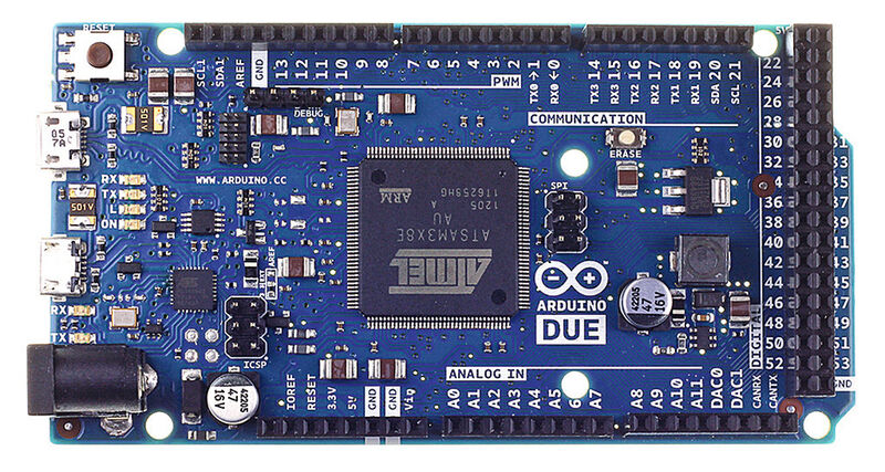 Arduino Due: Leistungsfähige Mikrocontroller-Platine auf der Basis der Cortex-M3-CPU SAM3X8E von Atmel (Bild: Arduino)
