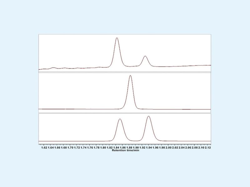 Abb. 3: UV-Spuren der LC-HR-MS-Messungen der isolierten Nebenkomponente und der synthetisierten Referenzen. (Bild: Currenta)