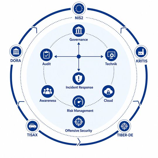 Typische Rollen in regulierten Unternehmen reichen vom Informationssicherheitsmanagement über Audit und Incident Response bis hin zu technischen Spezialisten.(Bild:  Manufaktur IT GmbH)