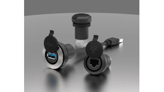 Die robusten Ramo F USB 3.0- und RJ45-Durchführungen eignen sich zur Frontplattenmontage oder auch zur Stand-alone-Montage. (Rafi)