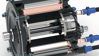 Schnittdarstellung des leichten Elektromotors in Kunststoffbauweise. (Fraunhofer ICT)