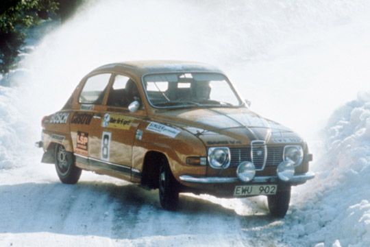 1975 bei der Schweden Rallye: Saab 96. (Archiv: Vogel Business Media)