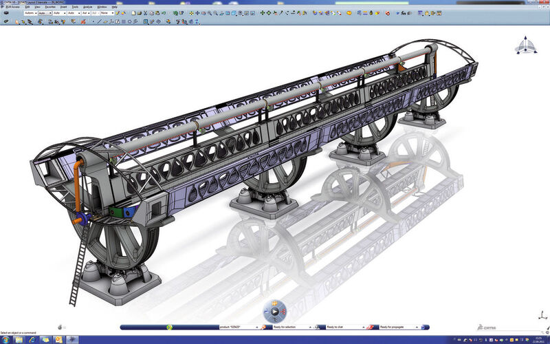 Screenshot eines in «Catia» modellierten Betontrogs von Airlight Energy. (Bild: Airlight Energy)