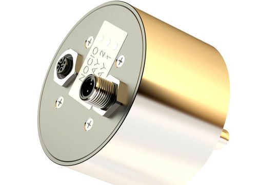 Der NOCIO/S3 von TWK-Elektronik mit Welle für Messzahnrad ZRS.(Bild:  TWK-ELEKTRONIK)