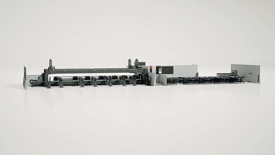 Auf der Rohrlasermaschine «ByTube Star 330» können Rohre mit einer Länge von bis zu 12,2 m geladen werden.(Bild:  Bystronic)