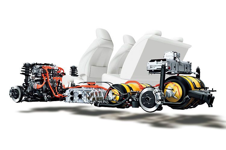 Alle Leitungen und Tanks liegen außerhalb der Fahrzeugkabine, sodass sich austretender Wasserstoff direkt verflüchtigt, sollte ein Leck auftreten. (Foto: Toyota)