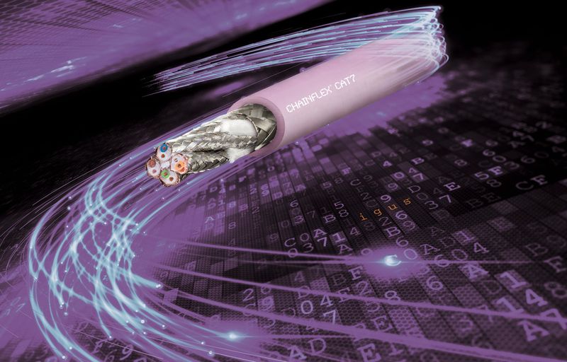 Seit der SPS IPC Drives 2014 gibt es die Chainflex-Leitung auch nach CAT7-Standard. (Bild: Igus)