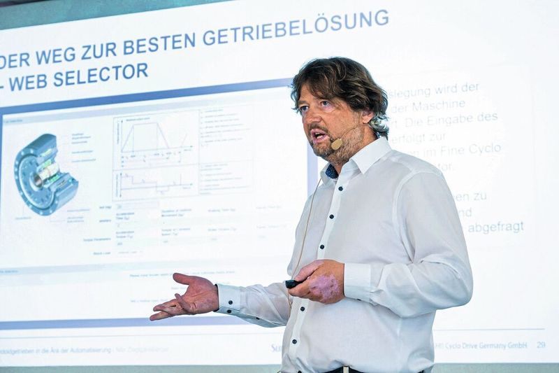 Um Anwendungsbeispiele mit Zykloidgetrieben ging es bei Nils Zieglgänsberger von Sumitomo Cyclo Drive Germany. (J. Untch/Vogel Corporate Media)