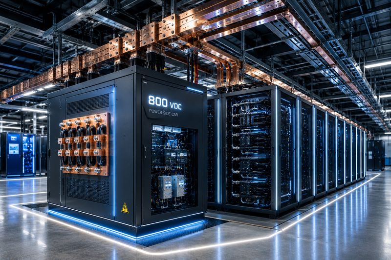 The 800-VDC power distribution system has established itself as a practical way to efficiently supply power to racks, even at the megawatt level.(Source:  © zmaj88 – stock.adobe.com / AI-generated)