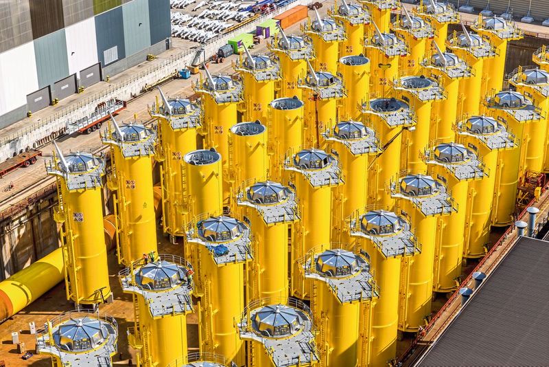 Unter anderem produziert Smulders Übergangsstücke für Offshore-Windturbinen, wie beispielsweise die 150 Fundamente für die niederländische Offshore-Windfarm Gemini.  (Bild: Smulders)