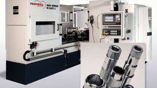 Mit der Profiroll-Verzahnungswalzanlage Rollex L lassen sich gewalzte Verzahnungen auf Hohlteilen herstellen (im Bild rechts unten).  (Bild: Profiroll Technologies)