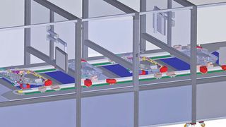 Schienensystem statt Kettenförderung: Eine Prüfanlage nutzt nun Führungsschienen und Kurvensegmente zum Transport der Prüflinge durch die Prüfprogramme. (Hepcomotion)
