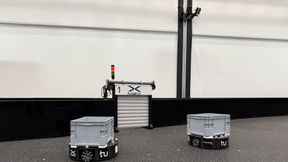 Wie können mobile Roboter künftig einfacher mit Toren, Aufzügen oder Ladestationen kommunizieren?  (Bild: Sven Franke, TU Dortmund)