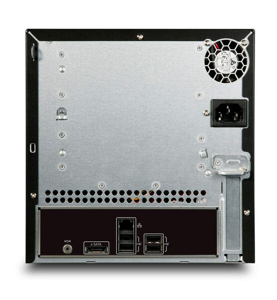 Auf der Rückseite des Acer Altos Easystore M2 befinden sich der Gigabit-Ethernet-Anschluss sowie ein eSATA- und vier USB-Ports. (Archiv: Vogel Business Media)