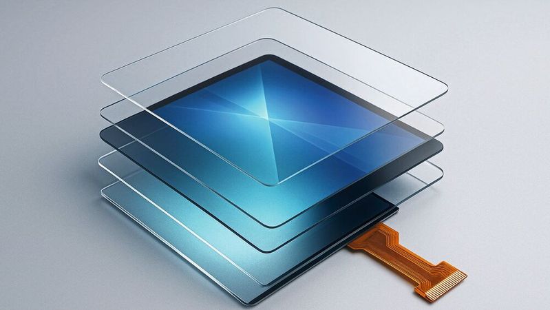 Display und Touch: Die beiden Hauptkomponenten eines HMI-Systems für die Dateneingabe und die Datenausgabe. Doch nicht immer genügt ein Standard-Display.(Bild:  Hy-Line unter Verwendung von KI / KI-generiert)