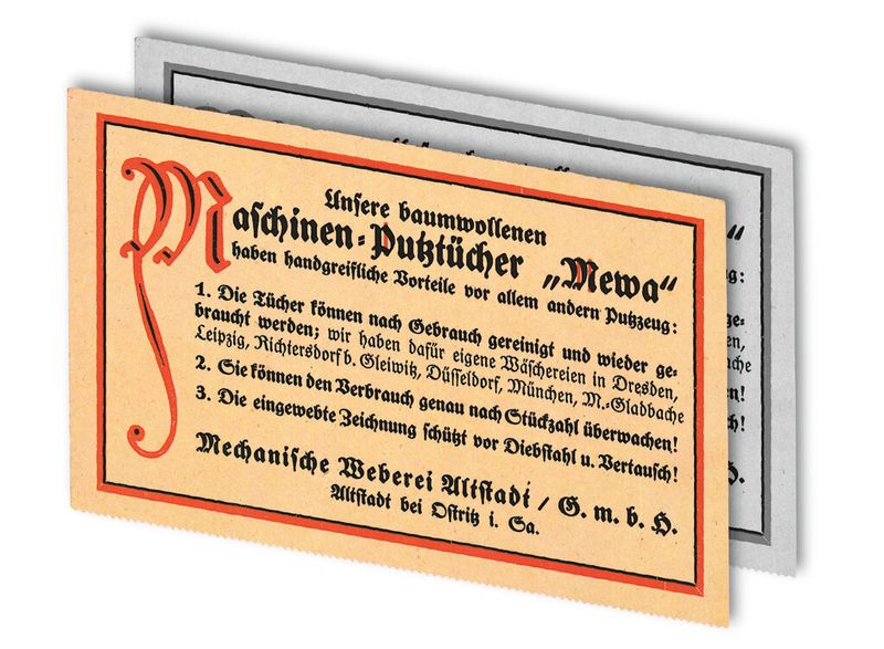 1908 gründete Hermann Gebauer die Mechanische Weberei Altstadt GmbH und bot unter dem damaligen Slogan „Textilien weben, waschen und bei Verschleiß ersetzen“ eine völlig neue Dienstleistung an. Über 100 Jahre später zählt die Mewa Textil-Service AG zu einem der erfolgreichsten Textil-Management-Unternehmen. (Bild: Mewa)