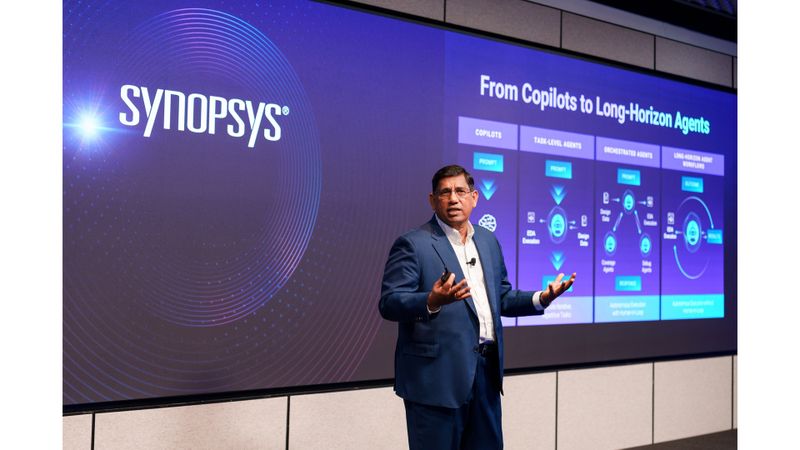Investor Day 2026: Synopsys Chief Product Development Officer Shankar Krishnamoorthy erläutert die KI-Strategie. (Bild:  Synopsys)