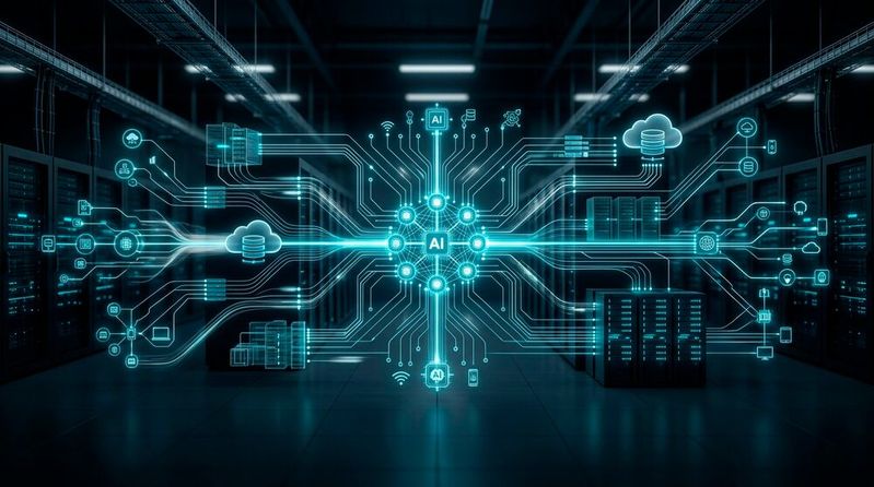 Also bündelt KI-Technologien, Infrastruktur und Services in einem vernetzten Ökosystem, um Partner bei der Umsetzung agentenbasierter KI im Channel zu unterstützen.(Bild:  Gemini / KI-generiert)