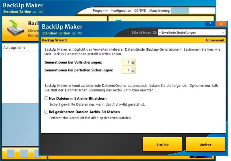 Backup Maker kann verschiedene Generationen der Sicherung aufbewahren.  (Bild: Joos (Screenshot))