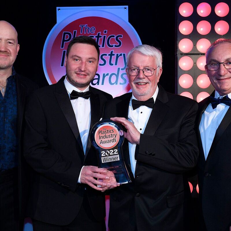 Paul Stockhill from Agemaspark with the Advanced Plastics team accepting the award.